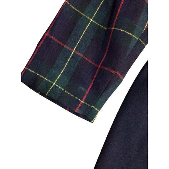 Vintage Talbots Wool Blend Navy Plaid Dress Suit Size 16 Formal Business Career - Picture 14 of 16